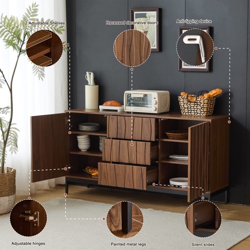 Dark oak sideboard cabinet - oak,